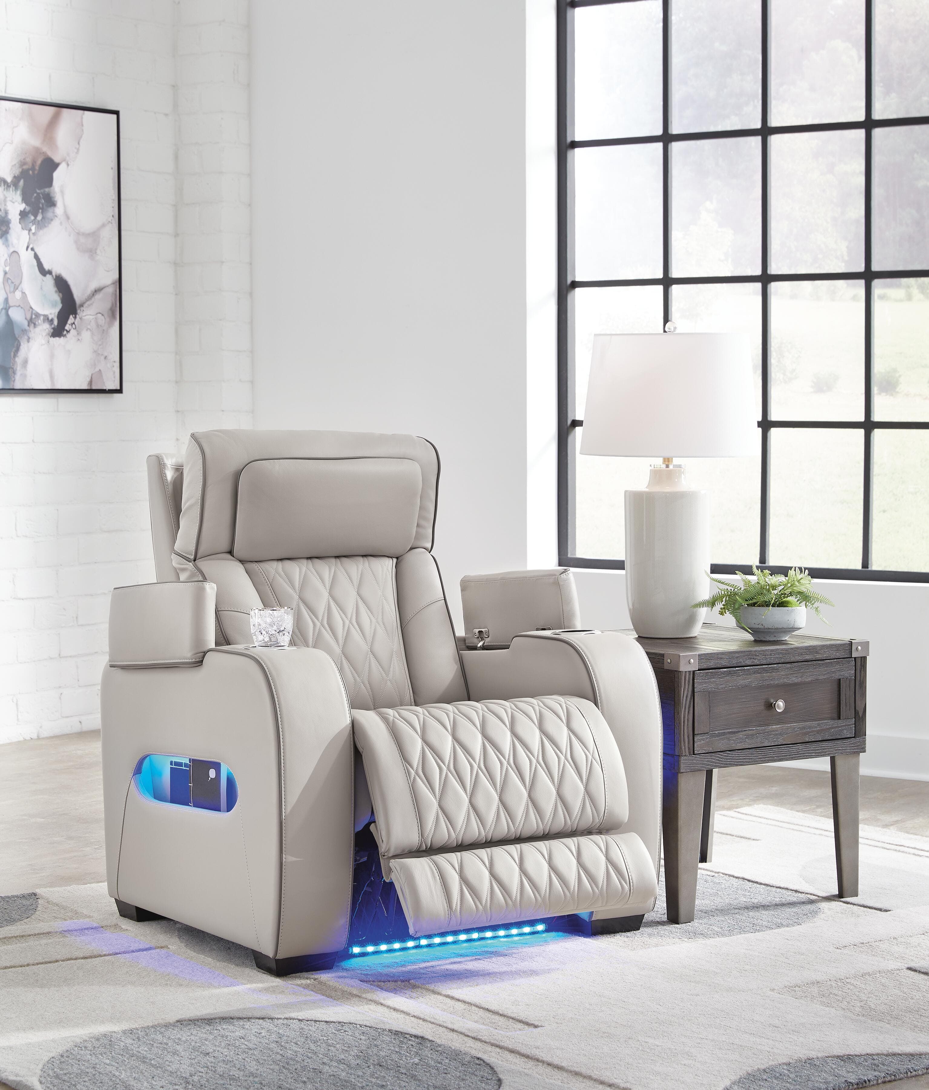 Boyington Power Recliner — Black/Gray — view 7