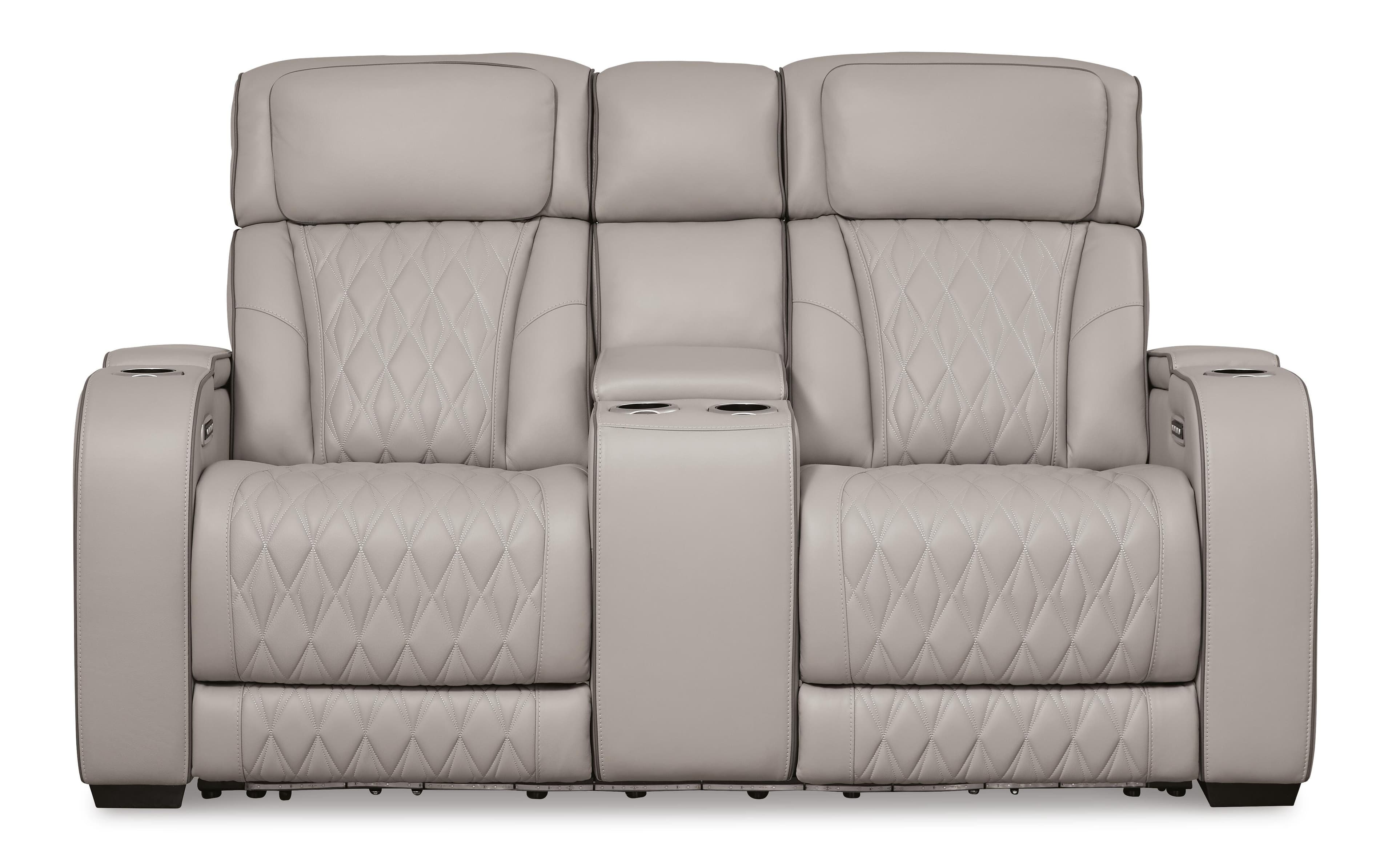 Boyington Power Reclining Loveseat with Console — Black/Gray — view 5