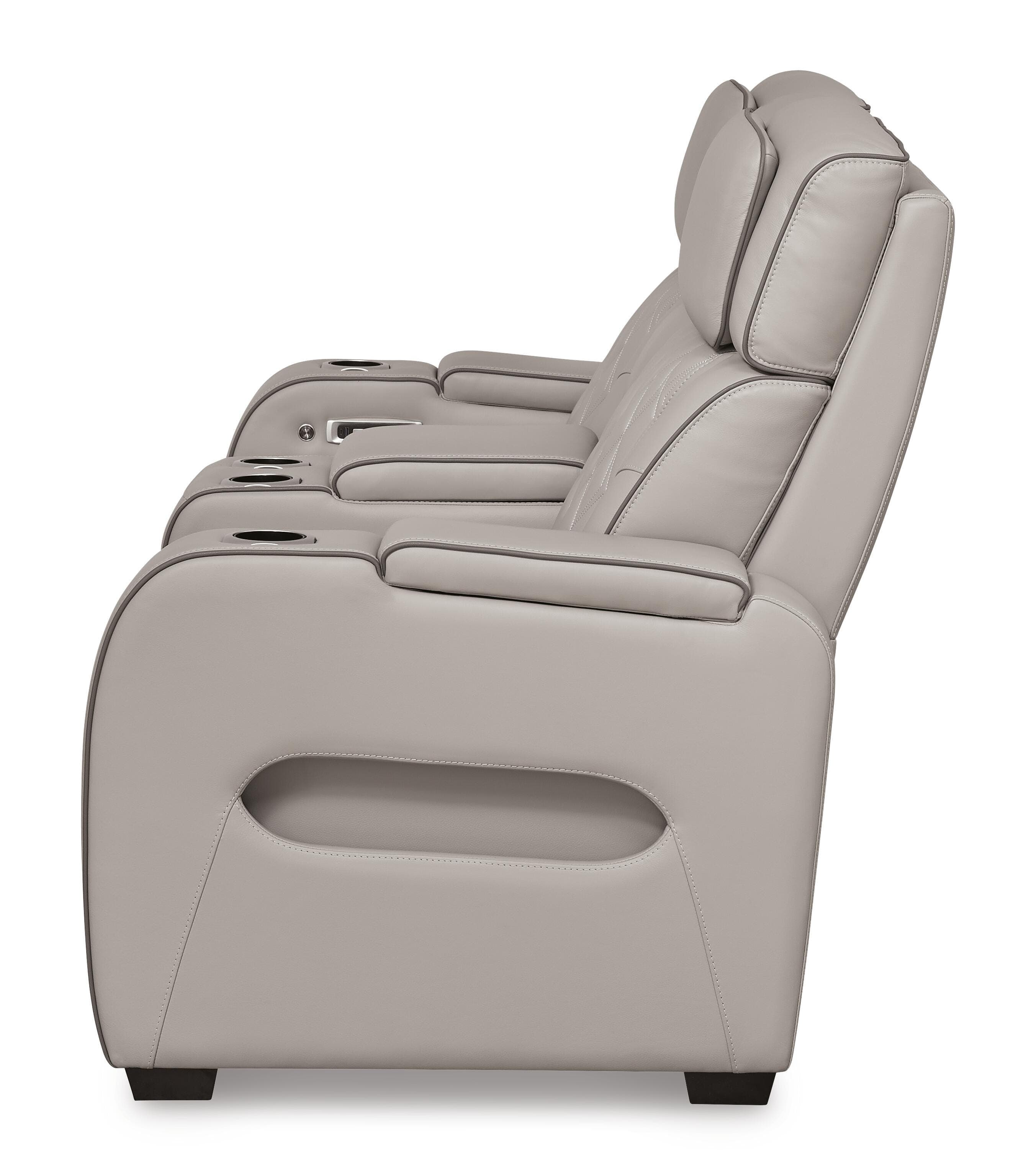 Boyington Power Reclining Loveseat with Console — Black/Gray — view 6