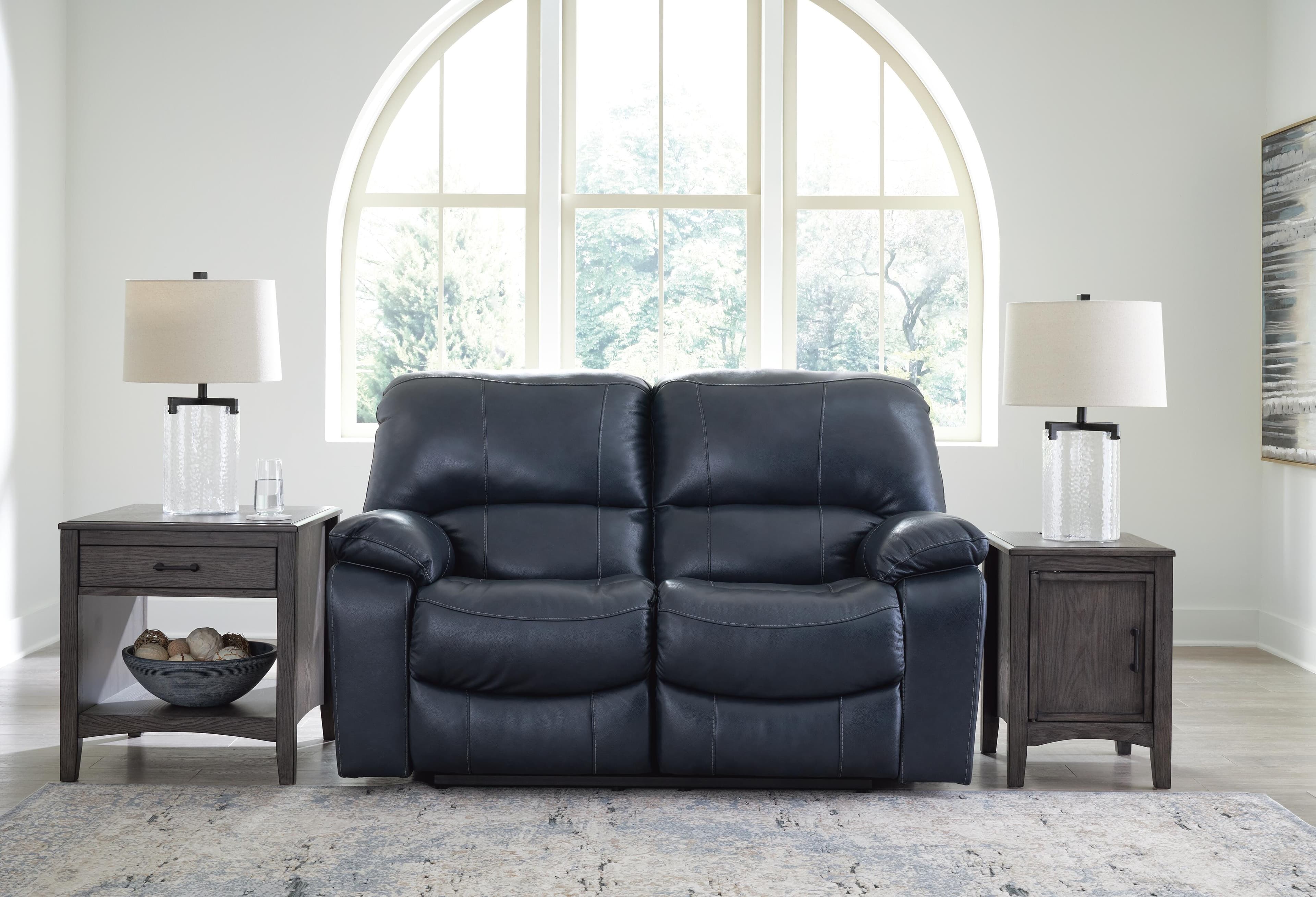 Leesworth Power Reclining Loveseat — Blue — view 2