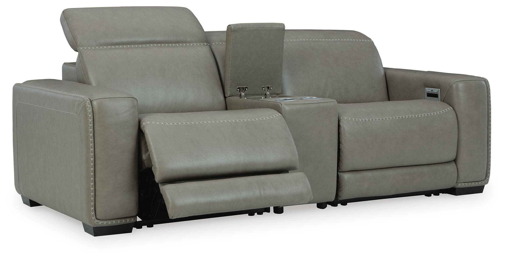 Correze 3-Piece Power Reclining Sectional Loveseat — Black/Gray — view 5