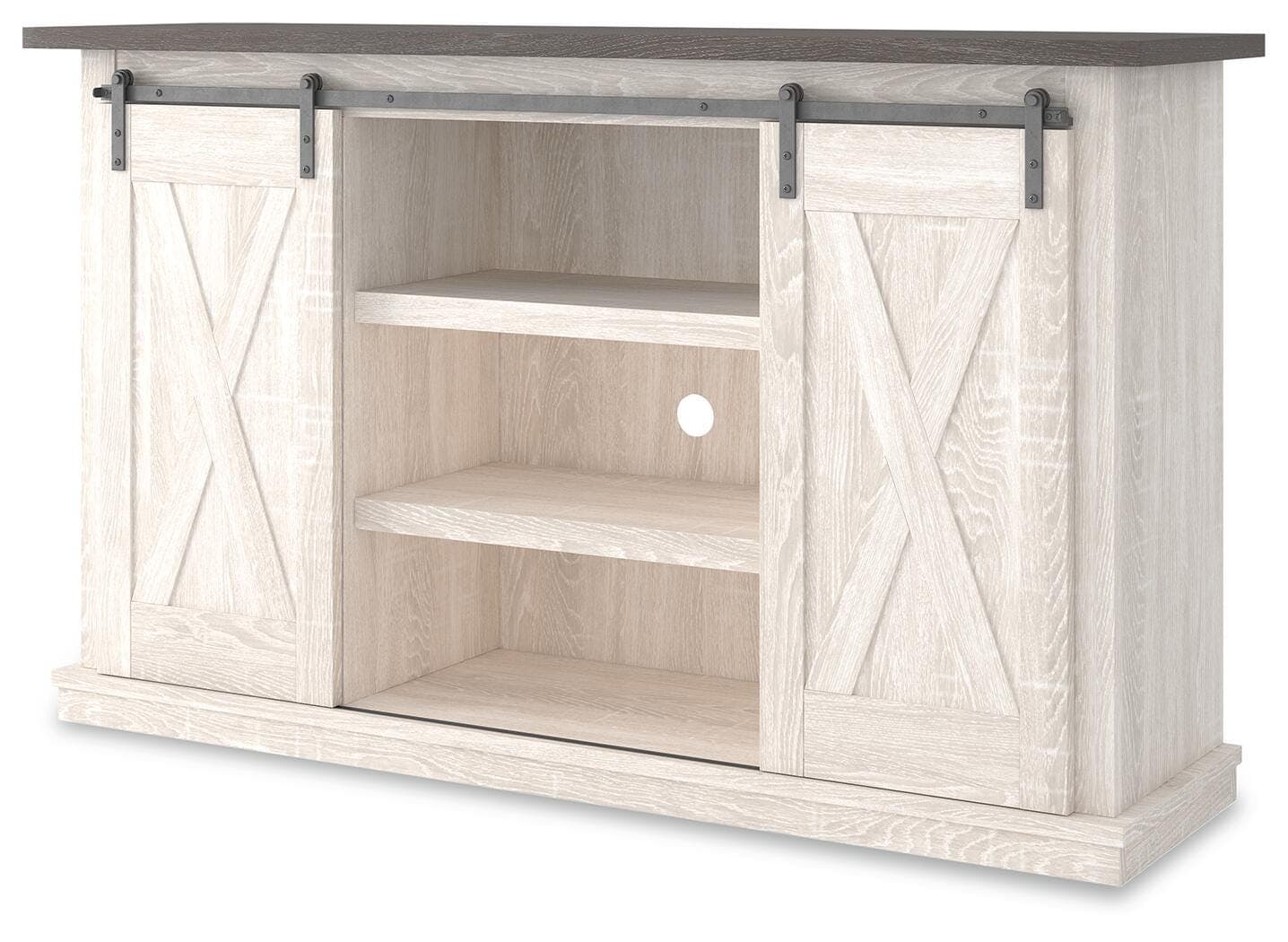 Dorrinson 54" TV Stand — White;Black/Gray — view 7