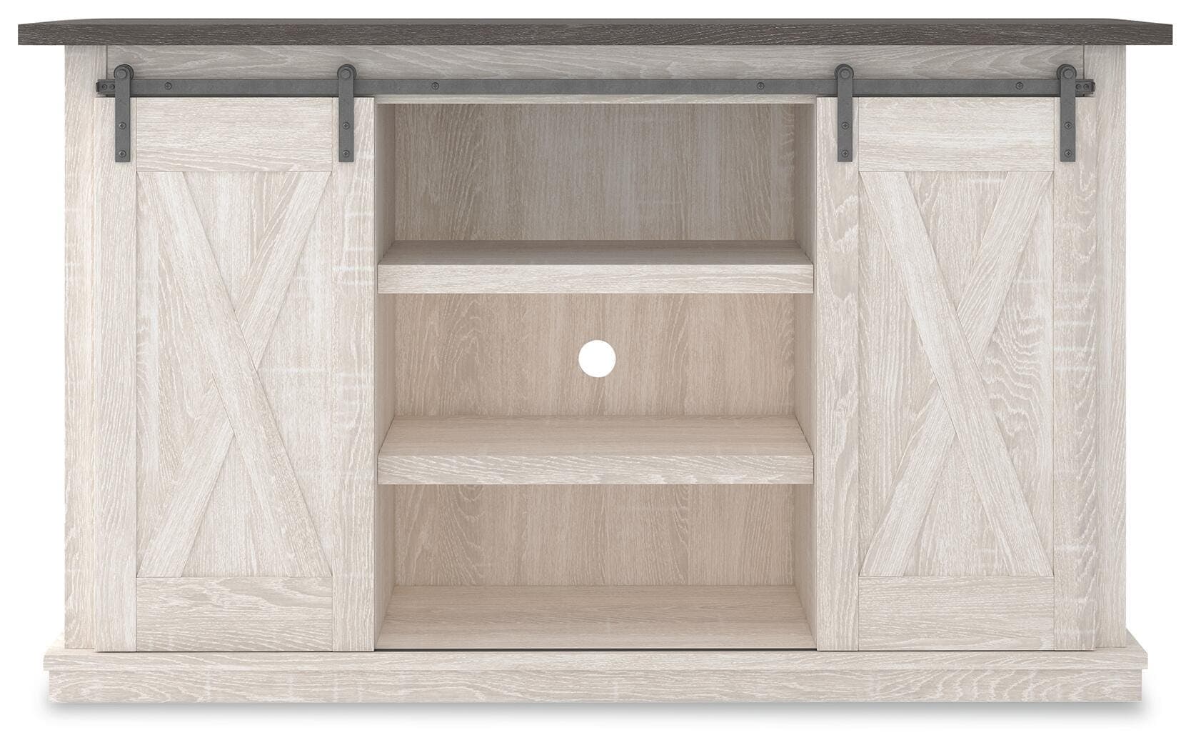 Dorrinson 54" TV Stand — White;Black/Gray — view 2
