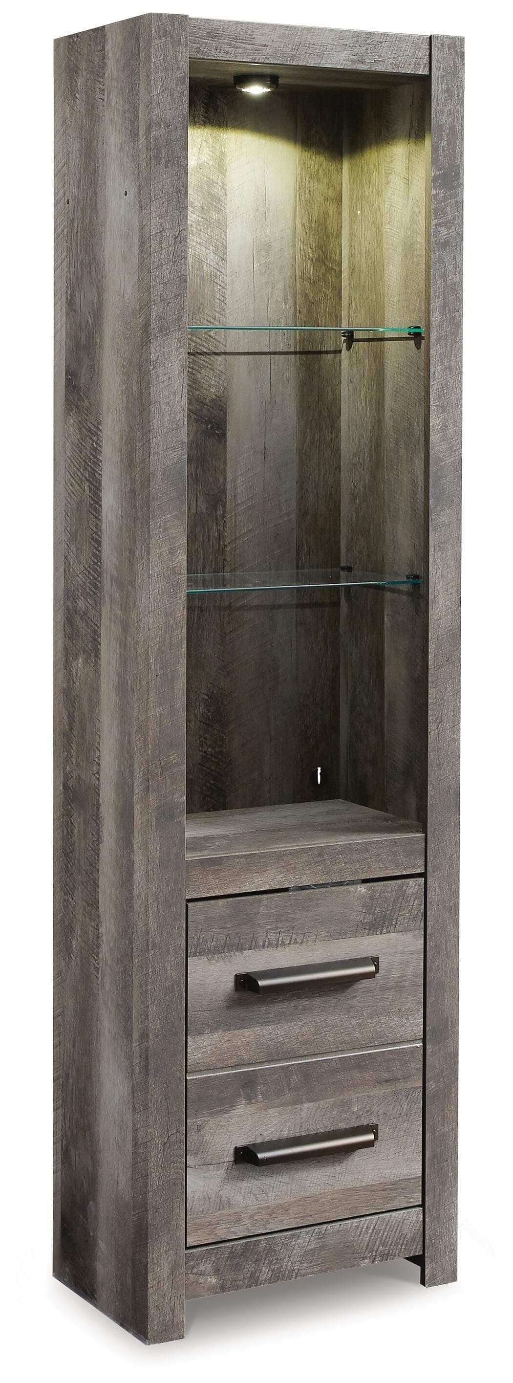 Wynnlow 4-Piece Entertainment Center with Electric Fireplace — Black/Gray — view 7