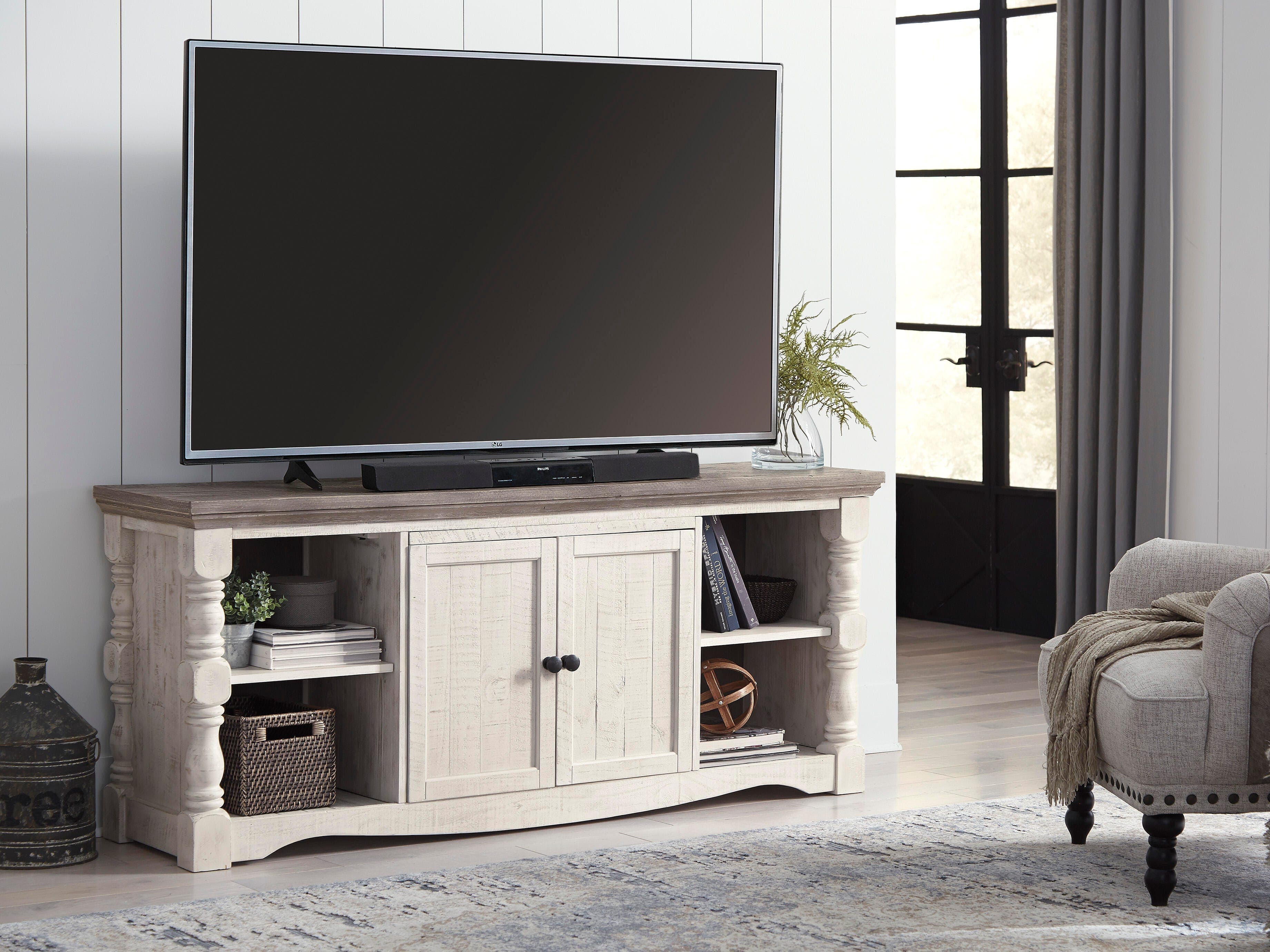 Havalance 67" TV Stand — White;Brown/Beige — view 2