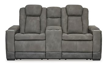 Next-Gen Durapella Power Reclining Loveseat with Console — Black/Gray — view 8