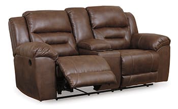 Stoneland Reclining Loveseat with Console — Brown/Beige — view 8