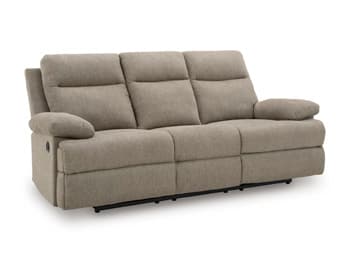 Tarrant Reclining Sofa with Drop Down Table — Brown/Beige — view 8