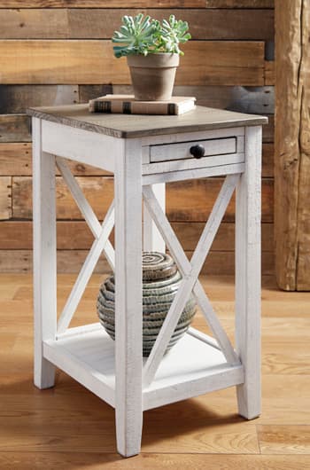 Adalane Accent Table — White;Brown/Beige — view 8