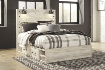 Cambeck Queen Panel Bed with 2 Storage Drawers — White — view 8