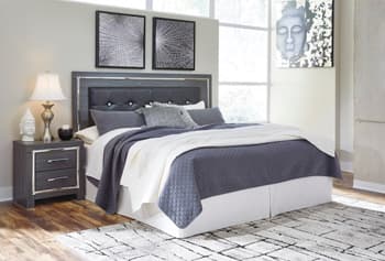 Lodanna King/California King Upholstered Panel Headboard — Black/Gray — view 8
