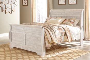 Willowton Queen Sleigh Bed — White — view 5