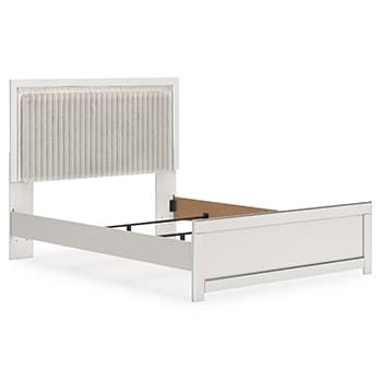 Birmonton Queen Upholstered Panel Headboard — White — view 4