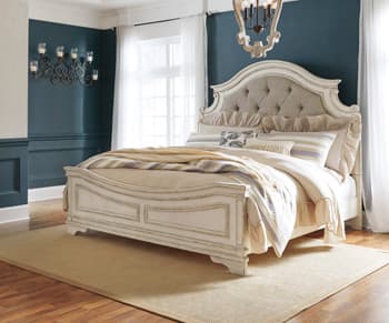 Realyn Queen Upholstered Panel Bed — White — view 7