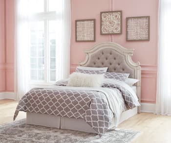 Realyn Full Upholstered Panel Headboard — White — view 7