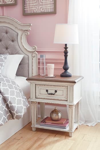 Realyn Nightstand — White;Brown/Beige — view 8