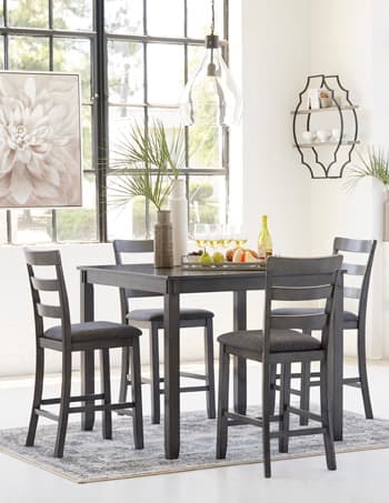 Bridson Counter Height Dining Table and Bar Stools (Set of 5) — Black/Gray — view 8