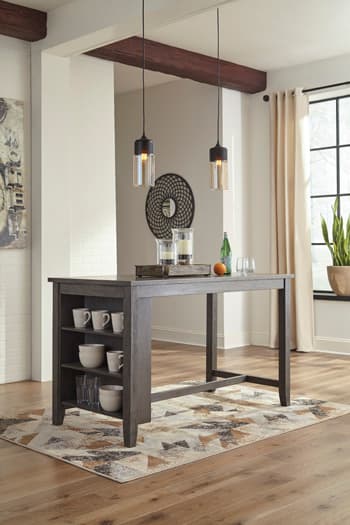 Caitbrook Counter Height Dining Table — Black/Gray — view 6
