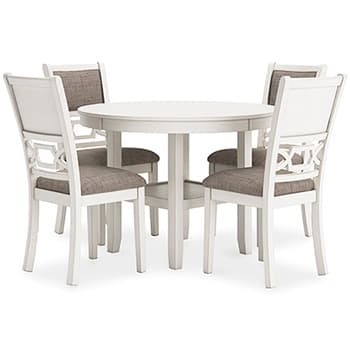Erinberg Dining Table and 4 Chairs (Set of 5) — White — view 7