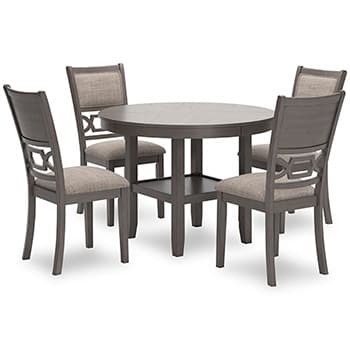 Wrenning Dining Table and 4 Chairs (Set of 5) — Black/Gray — view 6