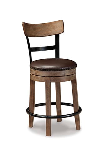 Pinnadel Counter Height Bar Stool — Brown/Beige — view 5