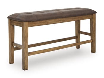Broxtyn Counter Height Dining Bench — Brown/Beige — view 6