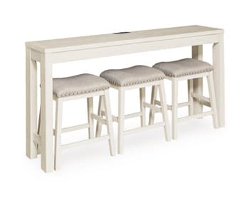 Robbinsdale Counter Height Dining Table and 3 Barstools Set — White — view 8