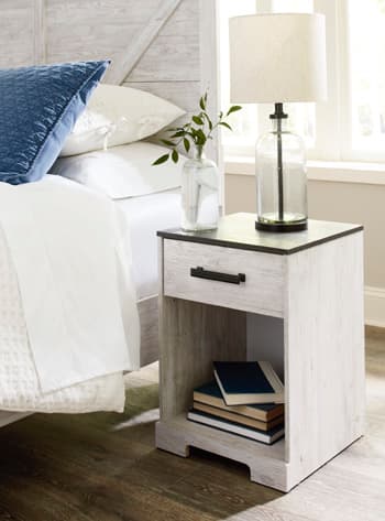 Shawburn Nightstand — White;Black/Gray — view 8