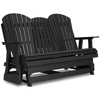 Hyland Wave Outdoor Glider Loveseat — Black/Gray — view 8