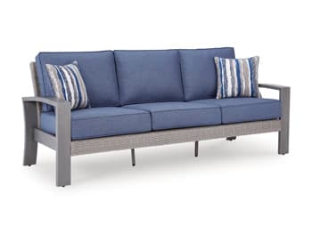 Dillon Beach Outdoor Sofa with Cushion — Blue/Gray — view 7