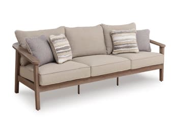 Francis Beach Outdoor Sofa with Cushion — Natural/Gray — view 7