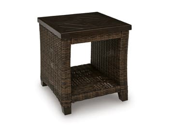 Drakes Beach Outdoor End Table — Dark Brown — view 5
