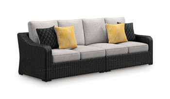 Beachcroft 2-Piece Outdoor Loveseat with Cushion — Black/Gray — view 8