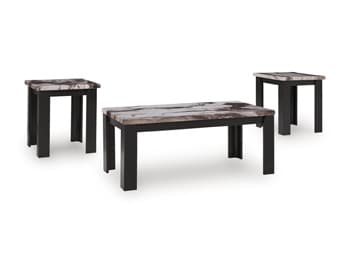 Jazmore Table (Set of 3) — Black/Gray;Brown/Beige — view 8