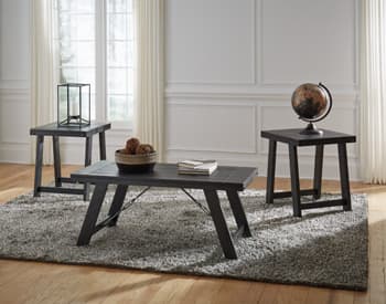 Noorbrook Table (Set of 3) — Black/Gray — view 5