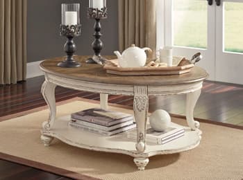 Realyn Coffee Table — White;Brown/Beige — view 8