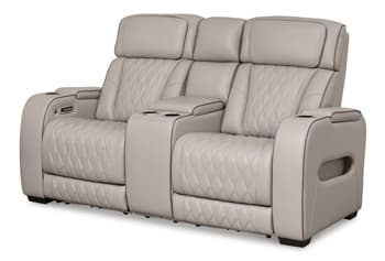 Boyington Power Reclining Loveseat with Console — Black/Gray — view 8