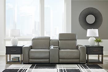 Correze 3-Piece Power Reclining Sectional Loveseat — Black/Gray — view 8